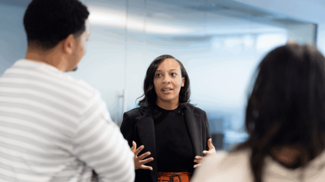 Female teacher training tech students 