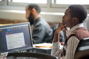 Learners in training program room