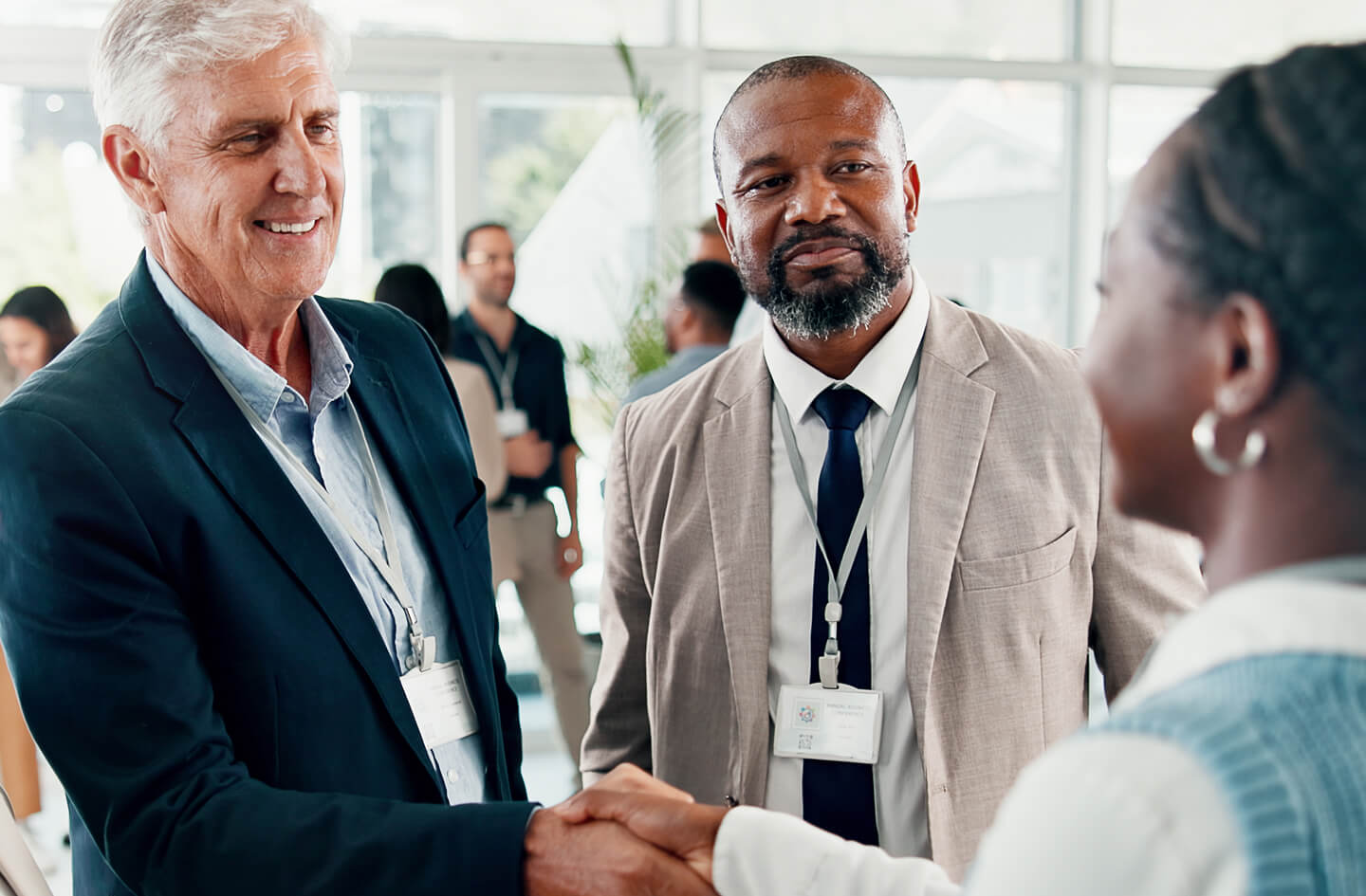 Group of employees networking